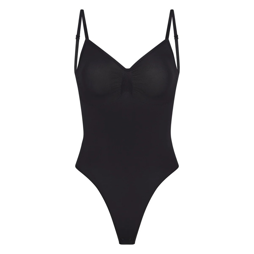 Skims SEAMLESS SCULPT LOW BACK THONG BODYSUIT xs Onyx